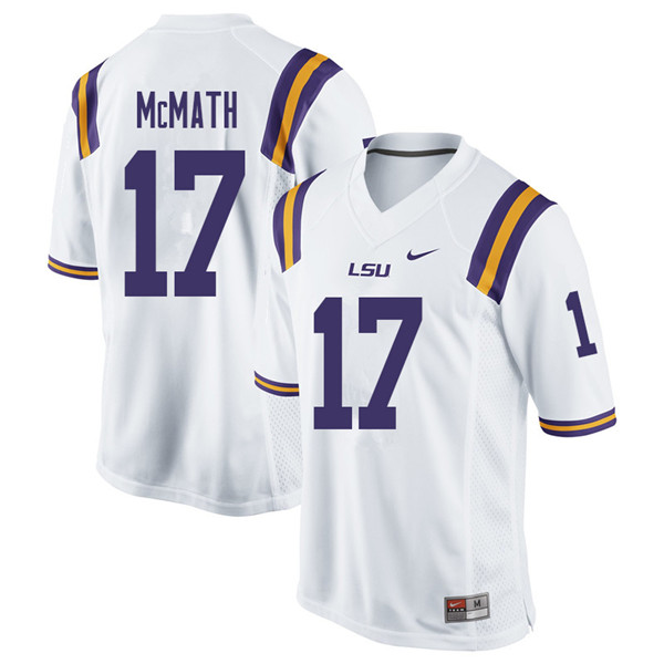 Men #17 Racey McMath LSU Tigers College Football Jerseys Sale-White - Click Image to Close